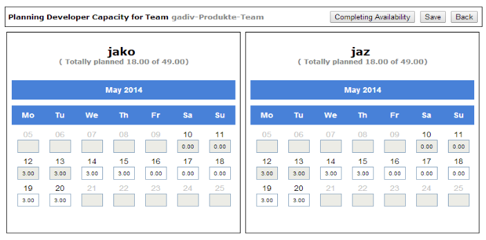 agileMantis Developer Capacity