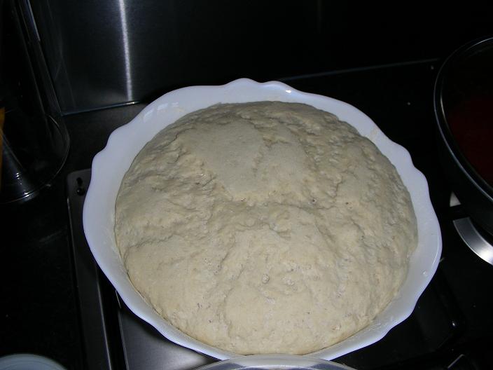 L'impasto dopo la lievitazione