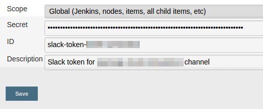 Slack Integration token