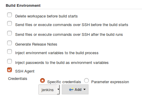 SSH agent plugin build environment